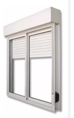 Ventana Monoblock Cortina De Aluminio Blanca