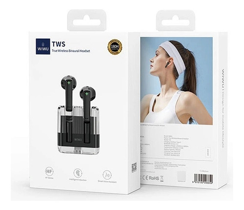 Auriculares Inalambricos Bluetooth Hi Fi Wiwu Crystal T21 Color Negro