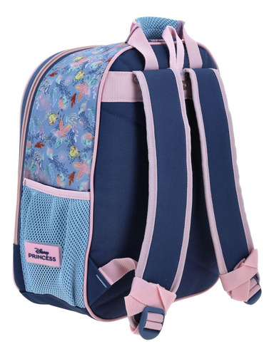 Mochila Princesas Ariel Agry Kinder Backpack Pr70756-9 Color Azul Diseño De La Tela Sirenita