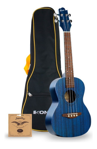 Ukelele Sonun 21 PuLG Soprano Azul Con Funda Aquila Strings