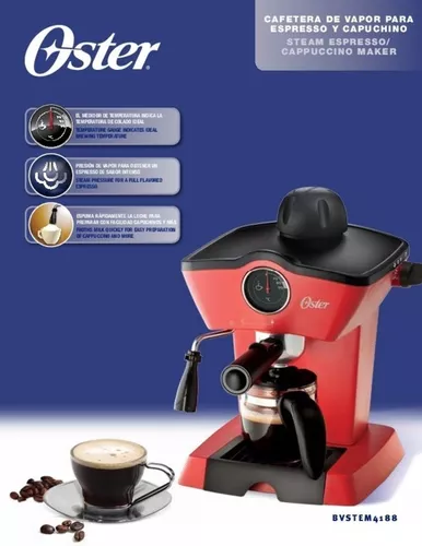 Cafetera de vapor Oster espresso y cappuccino