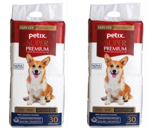 Tapete Higiênico Para Cães Super Premium 60 Unds 90x60