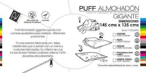 Imagen 11 de 11 de Puff Almohadón Gigante