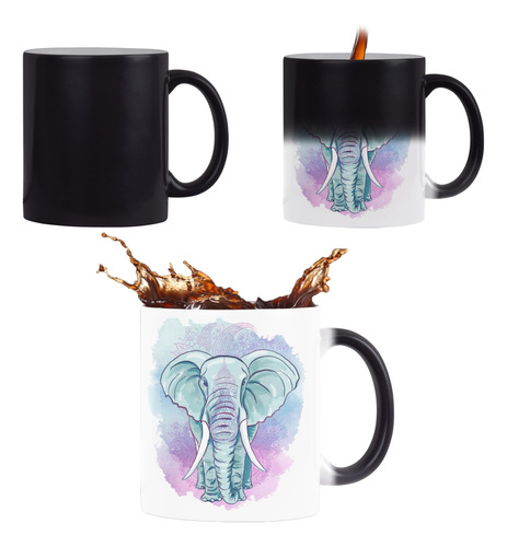 Taza Mágica Elefante Hindú Ilustración 