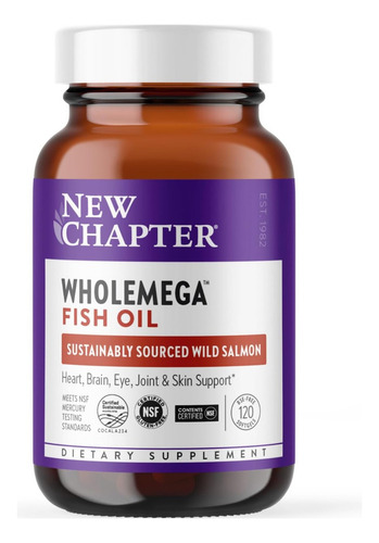 Aceite De Pescado Wholemega New Chapter 120 Softgel Sabor Sin Sabor