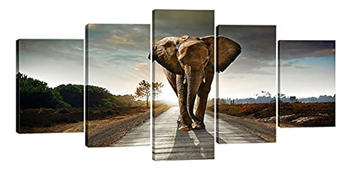 Wieco Art Elephant Canvas Impresoras Arte De Pared By0wh