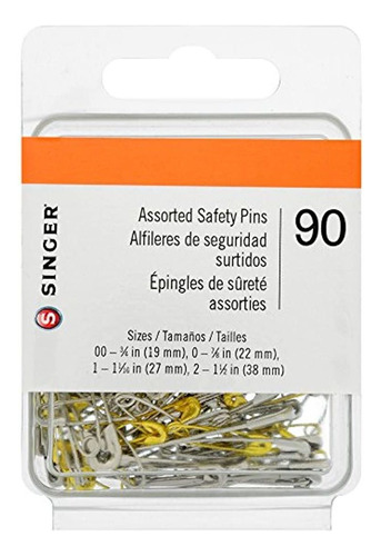 Singer Asst Seguridad Pins, Multisize, 90-count