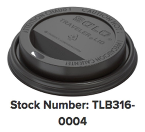 1000 Tapa Negra Tlb316 P/ Vaso De Papel De 12, 16, 20 Oz