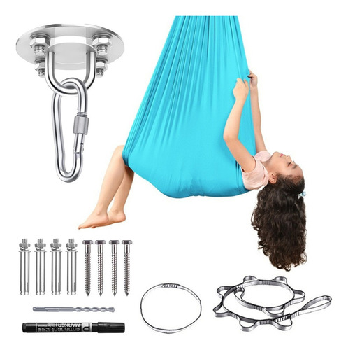 Hamaca De Columpio Para Niños Columpio Colgante+taladro Cian