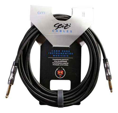 Cabo Para Instrumento Seizi Energy 6m P10r/ P10r - Black