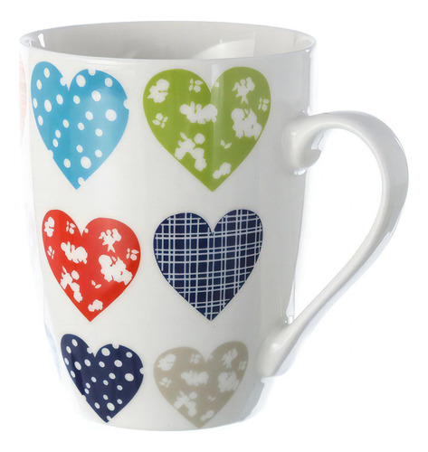 Taza Mug Con Corazones De Colores New Bone 350 Cc