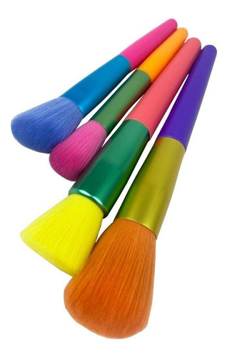 Imagen 6 de 8 de Set Brochas 15 Multicolor Maquillaje Colores