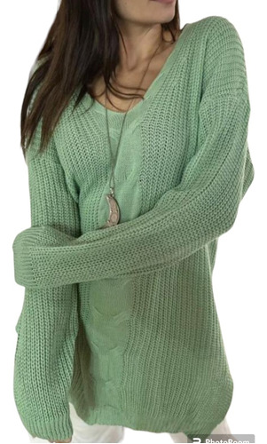 Sweaters Lana Amplio Oversize Con Ochos Centrales