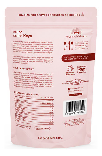 Monk Fruit Blend Endulzante Natural 1kg Koya Health Foods