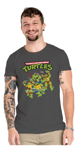 Polera Tortugas Ninja B Cartoon Algodón Orgánico Wiwi