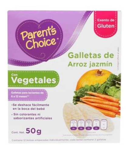 Parents Choice Galletas Vegetable Arroz Jazmín Vegetales 50g