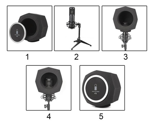 Filtro Acústico De Pantalla De Micrófono F2 Portátil Para
