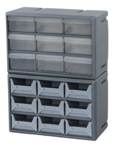 Organizador De Piezas De 18 Cajones, Gabinete De Gris
