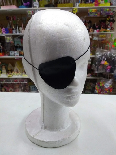 Imagen 2 de 3 de Parche Ojo Pirata Negro Liso Cotillon Disfraz Eco Cuero