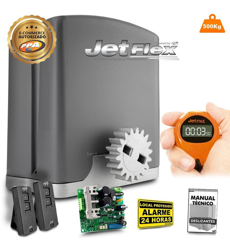 Kit Motor Ppa Dz Rio 1/4hp Jet Flex 2 Controles Portão 500kg
