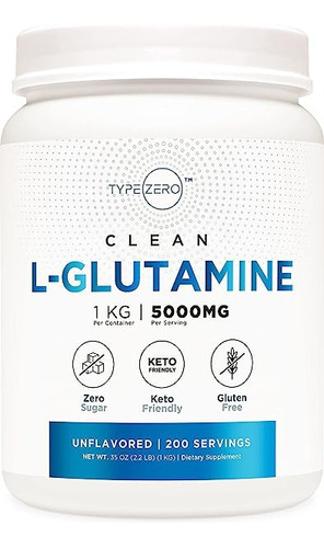 Type Zero L-glutamina En Polvo 5000mg 200porciones Peso 1kg