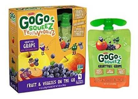 Gogo Squeez Fruit & Veggiez On The Go, Uva De Manzana Y