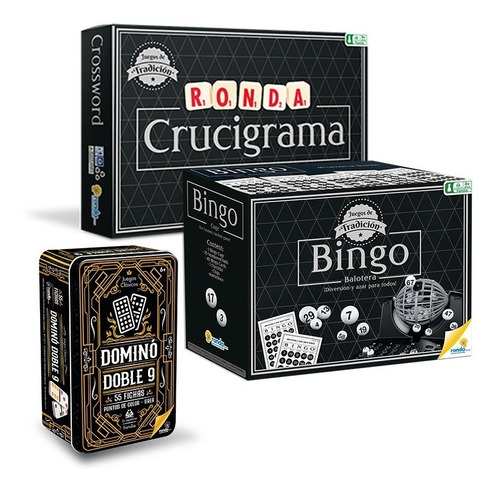 Oferta 60: Bingo + Crucigrama Tradición +domino Doble 9 Lata