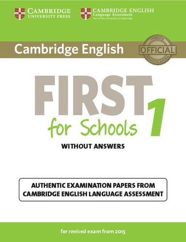Libro Cambridge English First Schools 1. Student Without Key