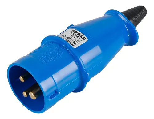 Plug Macho Industrial 2p+t 16a Newkon Azul N3076 Steck | MercadoLivre