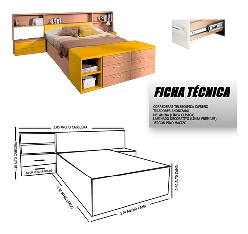 Imagen 6 de 6 de Cama Juvenil Inv- 2080 Bibliotek (missidream)