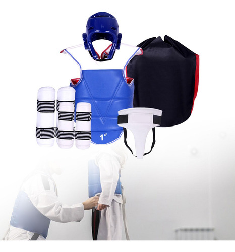 Conjunto De Equipo De Para Karate, Protectores De Sg Azul