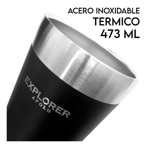 Imagen 3 de 10 de Vaso Térmico Explorer Acero Inoxidable 473 Ml
