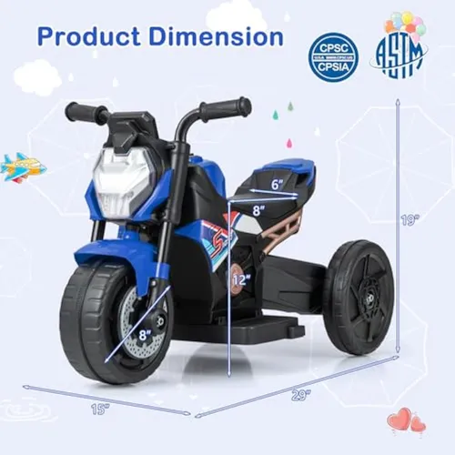 Motocicleta De 3 Ruedas Para Niños Pequeños Con Luz Led