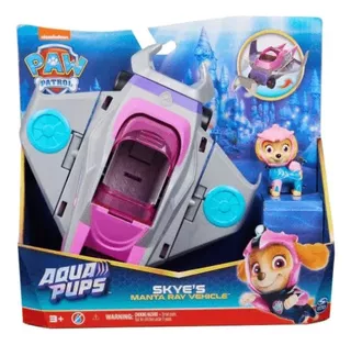 Paw Patrol Aqua Pups Skye Con Vehículo Manta Raya 17776as