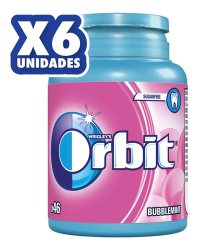 Orbit Chicle Sin Azúcar Sabor Fruta Y Menta 64g X 6un