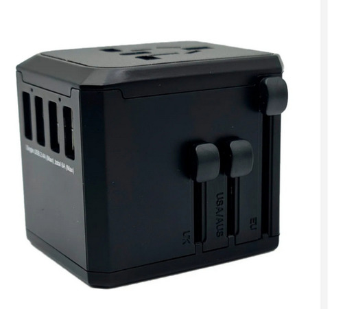 Adaptador Universal De Tomadas Para 150 Países, 3 Portas Usb 2.4a, Bivolt 100-240v, Compatível Com Dispositivos Eletrônicos Globais