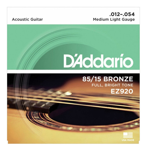 Encordado (cuerdas) D'addario 85/15 Ez920 012 Elect Acústica