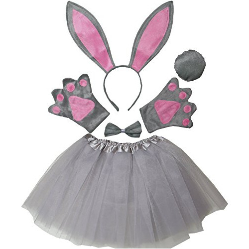 Niños Conejito De Pascua Costume Tutu Set Gray