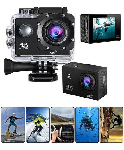 Imagem 9 de 10 de Kit Câmera Esportiva Sport 4k Prova D'água + 32gb + Bateria