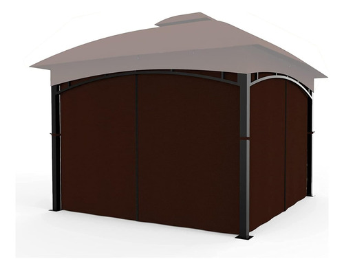 Cortinas Gazebo Universales 4 Paneles 10x13ft Café
