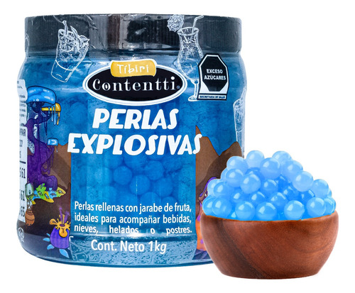 Perlas Explosivas Bebida Molecular 1 Kg Sabor Mora azul
