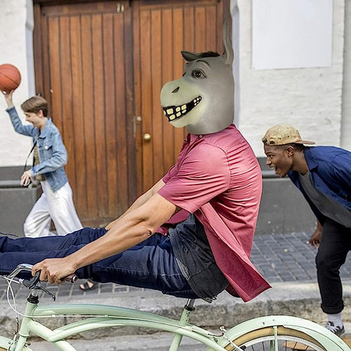 Máscara De Látex Do Burro Shrek Halloween Horror Realista