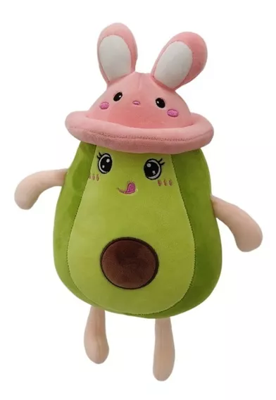 Peluche Aguacate Con Gorrito Kawaii Suave Y Tierno 40cm