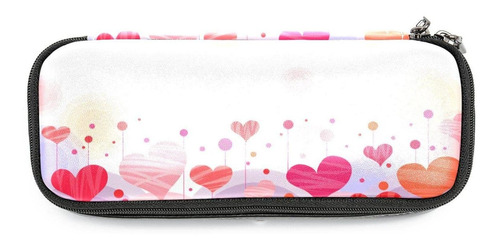 Estuche Lapiz Bolsa Cuero Pu Patron Forma Amor Rosa