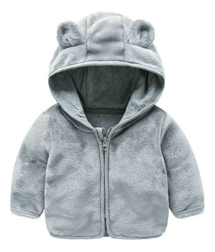 Jaqueta Infantil Menino Orelhas De Urso Inverno Fleece Plush