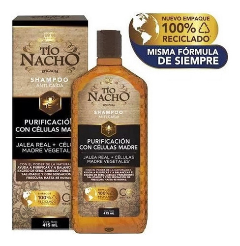 Champú Tío Nacho Anticaída Purificación Células Madres 415ml