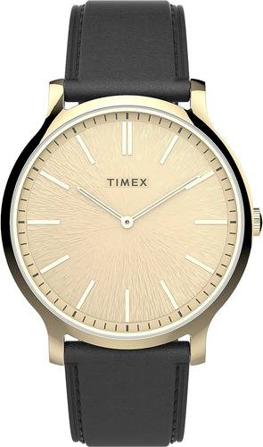 Timex Men's Gallary 40mm Watch - Black Strap Black Dial