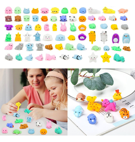 Kit 72 Pcs Mini Mochi Squishy Squeeze Toy Fidget Toy