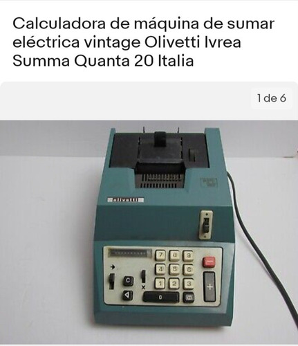 Imagen 1 de 2 de Calculadora Máquina De Sumar Eléctrica Olivetti. 