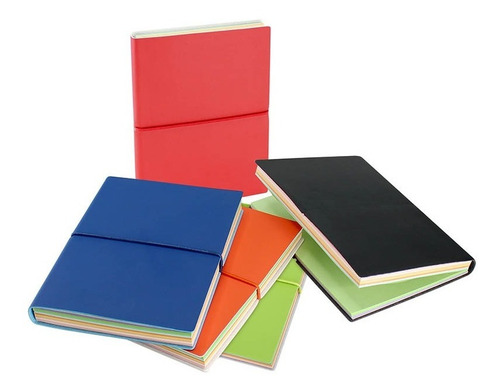 Libreta De Pu High Class Azul Hojas De Colores